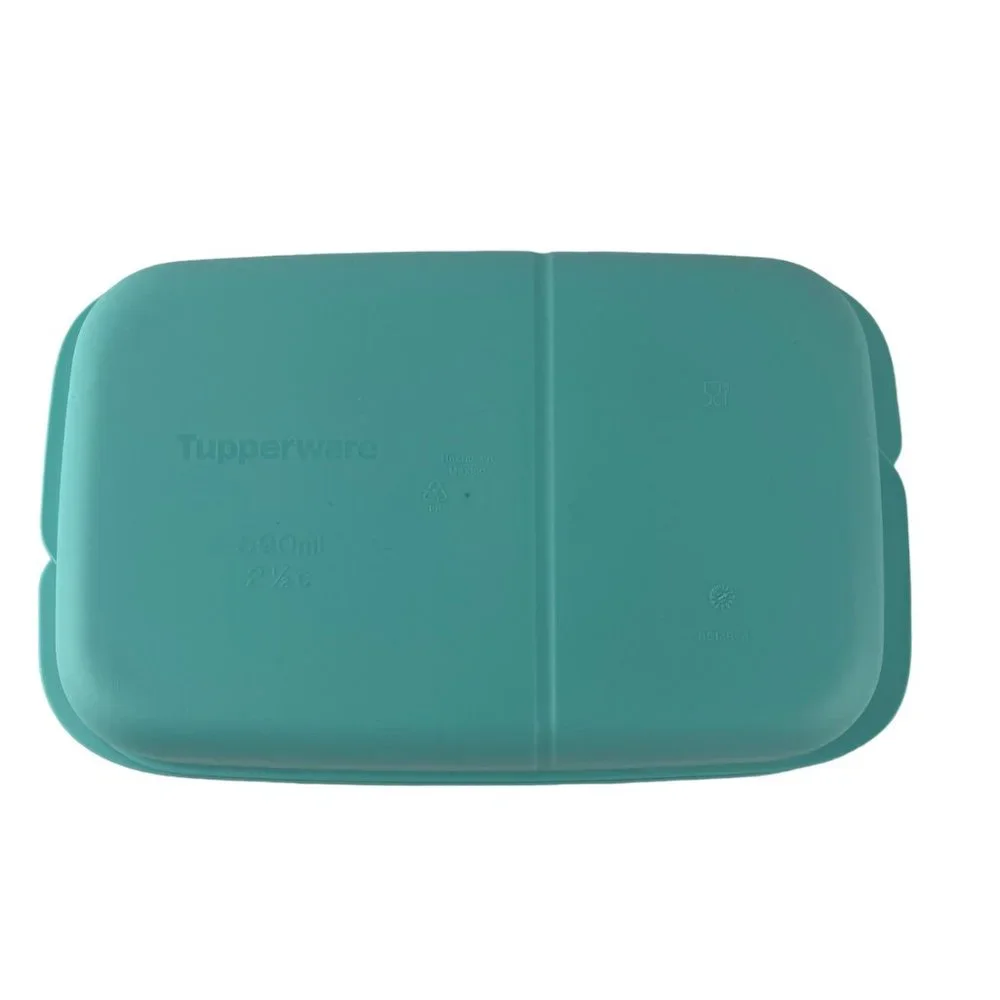 Tupperware Lunch It Divided Container Blue 2 Sections‎ w/Lid 590 ml